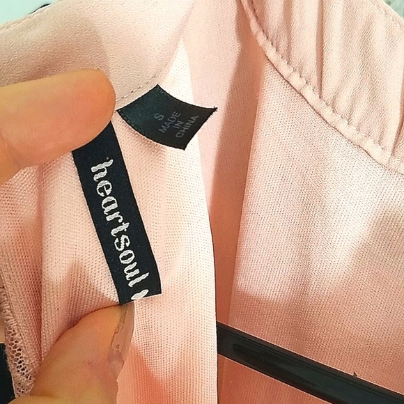 Tunic tank top blush peach Grecian crochet lace embroidery lined longer flowy - Picture 8 of 10